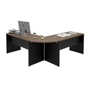 Ver imagem 5 de Mesa Escrivaninha em L Canto Arredondado 140cm Nogal e Preto Marrom