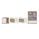 Ver imagem 4 de Quarto de Bebê Gêmeos 2 Berços Guarda-Roupa e Cômoda Janelada 100% MDF Maya Clássico Espresso Móveis Branco/Brilho/Amêndoa