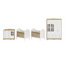 Ver imagem 3 de Quarto de Bebê Gêmeos 2 Berços Guarda-Roupa e Cômoda Janelada 100% MDF Maya Clássico Espresso Móveis Branco/Brilho/Amêndoa