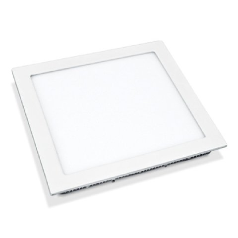 LUMINARIA EMBUTIR QUADRADA BRANCA FLAT LED 18W 3000K