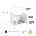 Ver imagem 6 de Quarto de Bebê Gêmeos 2 Berços e Cômoda Janelada 100% MDF Maya Clássico Espresso Móveis Branco/Brilho