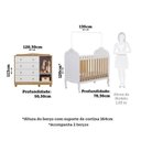 Ver imagem 5 de Quarto de Bebê Gêmeos 2 Berços e Cômoda Janelada 100% MDF Maya Clássico Espresso Móveis Branco/Brilho/Amêndoa
