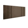 Cabeceira Suspensa Cama Box Solteiro Riscada Suede 90x55:marrom - 1