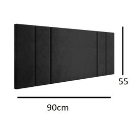Cabeceira Suspensa Cama Box Solteiro Riscada Suede 90x55:marrom - 2