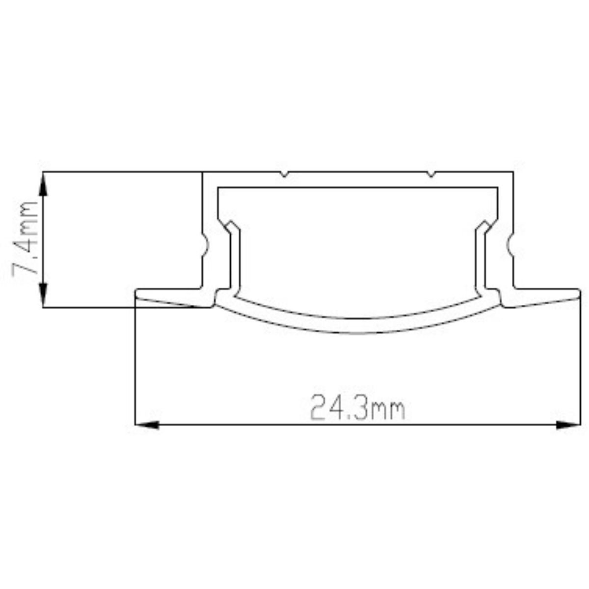 Kit 3 Perfil de Led Reforçado Embutir 24x7mm Barra 3m para Fita de Led Pasilux:preto - 5