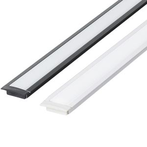 Kit 3 Perfil de Led Reforçado Embutir 24x7mm Barra 3m para Fita de Led Pasilux:preto