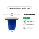 Ver imagem 3 de Lixeira Quadrada de Embutir Pia e Bancada Aço Inox 5L com Balde Plástico Removível