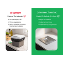 Ver imagem 2 de Lixeira Quadrada de Embutir Pia e Bancada Aço Inox 5L com Balde Plástico Removível