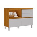 Ver imagem 5 de Balcão Cozinha 1 Porta 4 Gavetas 120cm com Tampo 100% MDF Lúmina Itatiaia Cinza/Cinamomo/Fendi