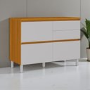 Ver imagem 1 de Balcão Cozinha 1 Porta 4 Gavetas 120cm com Tampo 100% MDF Lúmina Itatiaia Cinza/Cinamomo/Fendi