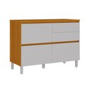 Ver imagem 3 de Balcão Cozinha 1 Porta 4 Gavetas 120cm com Tampo 100% MDF Lúmina Itatiaia Cinza/Cinamomo/Fendi