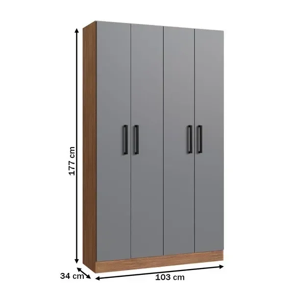 Ver imagem 3 de Armário Multiuso 4 Portas e 8 Prateleiras Rivera