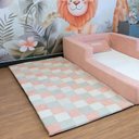 Ver imagem 5 de Tapete Infantil Mosaico Almofadado para Quarto 218x100cm Keiko Colchões - Rosa