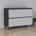 Ver imagem 1 de Balcão Cozinha 1 Porta 4 Gavetas 120cm com Tampo 100% MDF Lúmina Itatiaia Cinza/Grafite/Fendi
