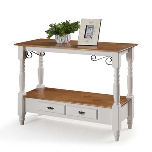 Aparador para Sala Pés Torneados 2 Gavetas Inferiores 1028 Linz Móveis - Off White/imbuia Glazer