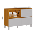 Ver imagem 4 de Balcão Cozinha 1 Porta 4 Gavetas 120cm sem Tampo 100% MDF Lúmina Itatiaia Cinza/Cinamomo/Fendi