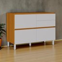 Ver imagem 1 de Balcão Cozinha 1 Porta 4 Gavetas 120cm sem Tampo 100% MDF Lúmina Itatiaia Cinza/Cinamomo/Fendi
