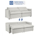 Ver imagem 5 de Sofá Cama 3 Lugares Aurora Retrátil Boucle Gelo - Celflex