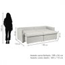Sofá Cama 3 Lugares Aurora Retrátil Boucle Gelo - Celflex - 4
