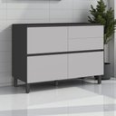 Ver imagem 1 de Balcão Cozinha 1 Porta 4 Gavetas 120cm sem Tampo 100% MDF Lúmina Itatiaia Cinza/Grafite/Fendi