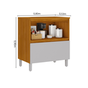 Ver imagem 4 de Balcão Cozinha 1 Porta 1 Gaveta 80cm com Tampo 100% MDF Lúmina Itatiaia Cinza/Cinamomo/Fendi