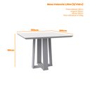 Ver imagem 2 de Mesa de Jantar Valencia 1,0x1,0 c/Tampo Madeirado Off White/Imbuia New Ceval