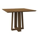 Ver imagem 1 de Mesa de Jantar Valencia 1,0x1,0 c/Tampo Madeirado Off White/Imbuia New Ceval