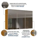 Ver imagem 6 de Armário de Cozinha Aéreo 100%MDF 3 Portas com Reflecta 120cm Lúmina Itatiaia Cinamomo/Fendi Cinza