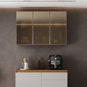 Ver mais imagens de Armário de Cozinha Aéreo 100%MDF 3 Portas com Reflecta 120cm Lúmina Itatiaia Cinamomo/Fendi Cinza