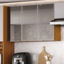 Ver imagem 6 de Armário de Cozinha 3 Portas 120cm Vidro Reflecta 100% MDF Dobradiças Slow Motion Lúmina Itatiaia