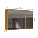 Ver imagem 4 de Armário de Cozinha Aéreo 100%MDF 3 Portas com Reflecta 120cm Lúmina Itatiaia Cinamomo/Fendi Cinza