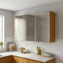 Ver imagem 1 de Armário de Cozinha Aéreo 100%MDF 3 Portas com Reflecta 120cm Lúmina Itatiaia Cinamomo/Fendi Cinza