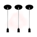 Ver imagem 1 de Kits Luminárias Pendente Fio Simples Lustre Sala Cozinha E27 Cor:Preto;Kit:3 Unid