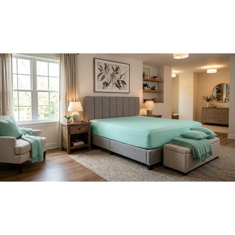 Lençol Avulso com Elástico Casal Queen Micropercal:Verde