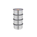Ver imagem 1 de Conjunto 4 Potes Herméticos Redondo Aço Inox 450ml com Tampa