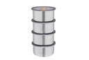 Ver imagem 1 de Conjunto 4 Potes Herméticos Redondo Aço Inox 450ml com Tampa