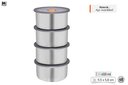 Ver imagem 3 de Conjunto 4 Potes Herméticos Redondo Aço Inox 450ml com Tampa