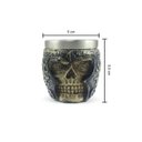 Ver imagem 2 de Kit 2 Copos Shot Dose Em Aço Inox Resina Colecionável Decorativo Para Tequila Whisky Vodka Cor: Crân