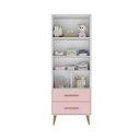 Ver imagem 4 de Guarda-Roupa Infantil Encanto Espresso Móveis Rosa/Branco