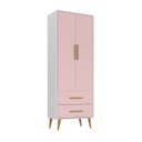 Ver imagem 2 de Guarda-Roupa Infantil Encanto Espresso Móveis Rosa/Branco