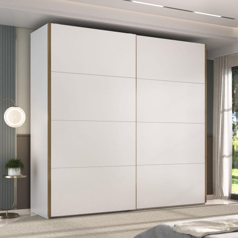 Guarda Roupa Trentino Mdf 242,3x230cm 2 Portas 6 Gavetas Branco 1030
