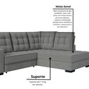 Ver imagem 6 de Sofá Canto Retrátil e Reclinável Munique Tamanho 220cm X 175 Cm