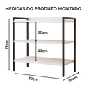 Ver imagem 4 de Stante Multiuso para Cozinha com 3 Prateleiras em MDP e Pés de Ferro Julia - Branco