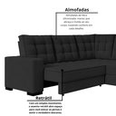 Ver imagem 5 de Sofá Canto Retrátil e Reclinável Munique Tamanho 220cm x 175cm Preto