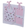 Porta Treco e Fralda Organizador Quarto de Bebê Menino Menina 1 Peça com Laço:urso Rosa - 2
