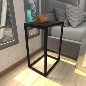 Mesa de Cabeceira Industrial Preta Mdf Canto Quarto Mesas de Cabeceira Mesinha Cabeçeira Cabiceira