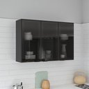 Ver imagem 2 de Armário de Cozinha 3 Portas 120cm Vidro Transparente 100% MDF Dobradiças Slow Motion Lúmina Itatiaia