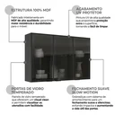 Ver imagem 5 de Armário de Cozinha Aéreo 100%MDF 3 Portas de Vidro 120cm Lúmina Itatiaia Cinamomo/Grafite