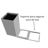 Lixeira Quadrada em Aço Inox com Tampa Aro Aberta 50 Litros - 5
