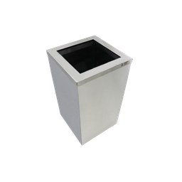 Lixeira Quadrada em Aço Inox com Tampa Aro Aberta 50 Litros - 1